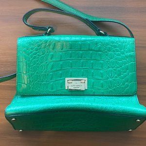 GREEN Kate Spade Bag Croc Print Leather Crossbody bag